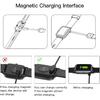 2Pcs 2-Pin Universal Black USB Data Charging Cable with Magnetic Charger Charging Mode for Smart Watch 2.84mm