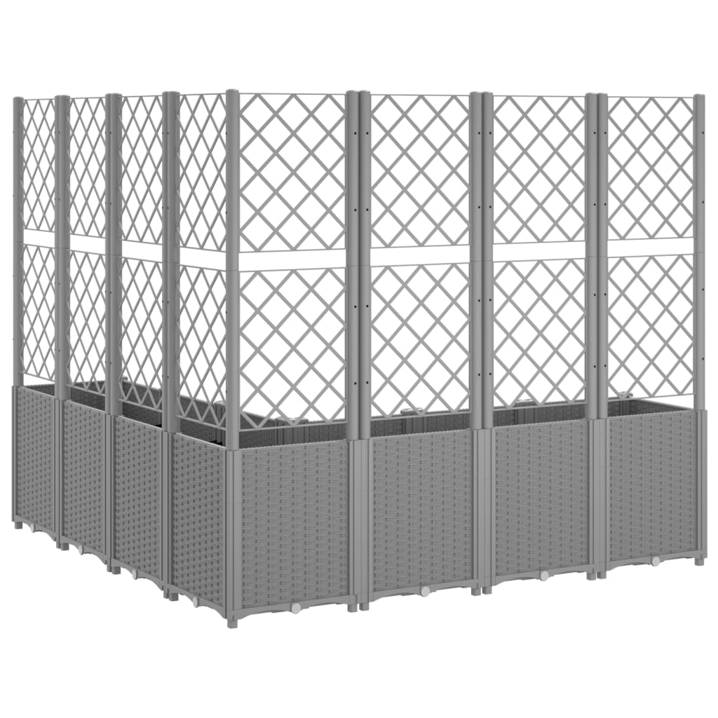 Planter with Trellis Light Grey 160 X 160 X 140 Cm PP