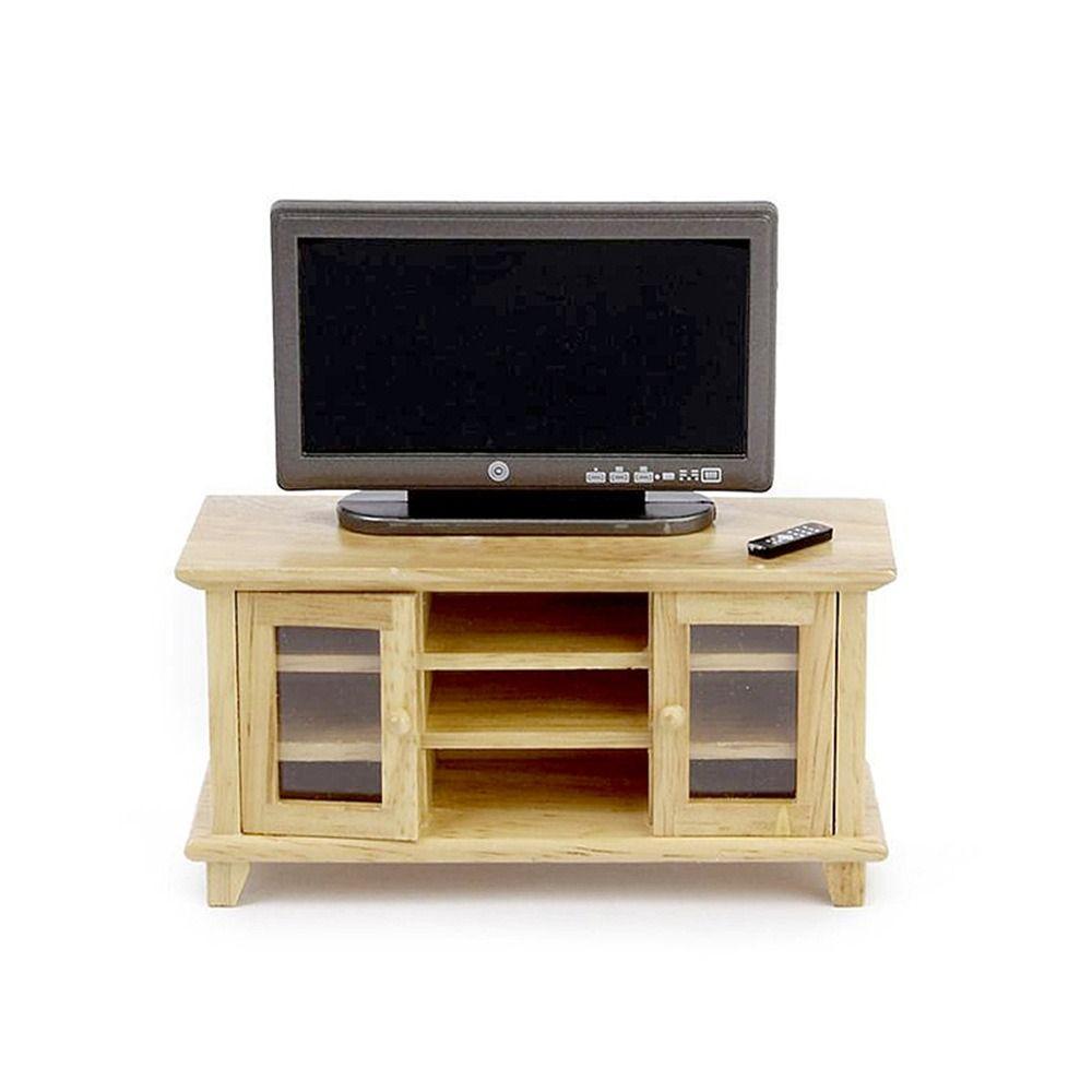 Simulation Doll House TV Flat-Panel Dollhouse Remote Control Miniature Television  Kids Gift