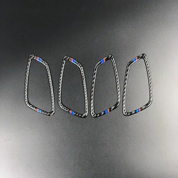 4PCS/Set Carbon Fiber Car Interior Door Handle Cover Decal Decorative Stickers Auto Accessories For BMW E90 E91 3 Series 2005-12