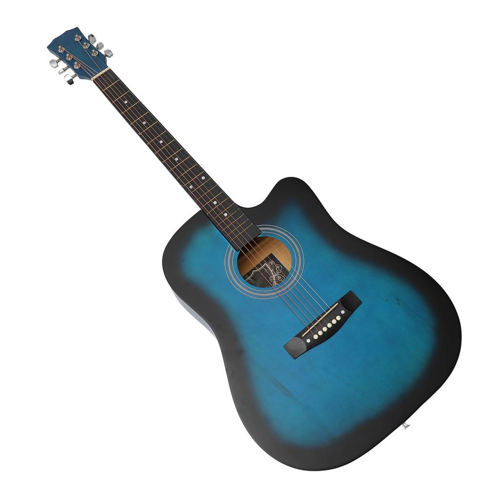 41 Inch Guitar Kit Matte Basswood Acoustic Guitar with Picks Capo Spare Strings Kazoo Strap Bag for Beginner