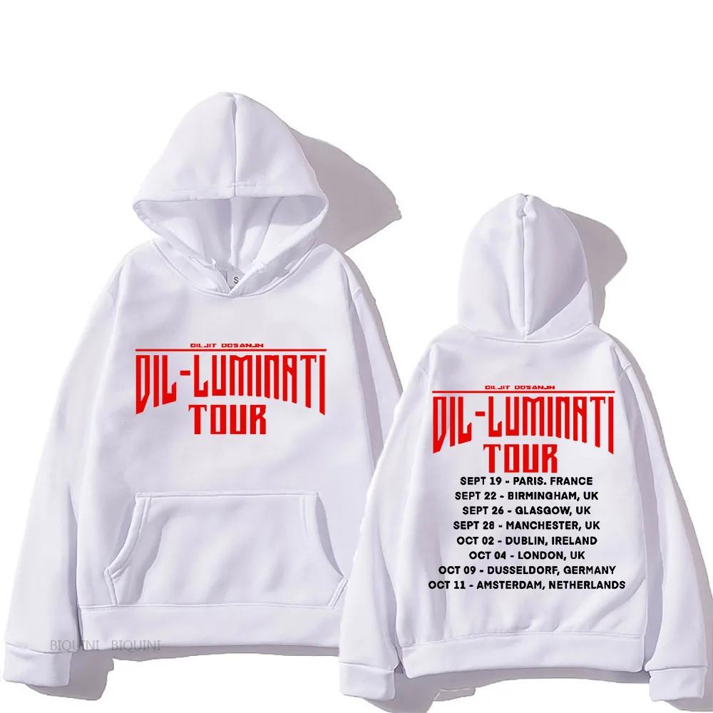 Dil-Luminati Tour Hoodie Diljit Dosanjh Long-sleeved Hip Hop Casual Sweatshirt With Hooded Fleece Clothes Gothic
