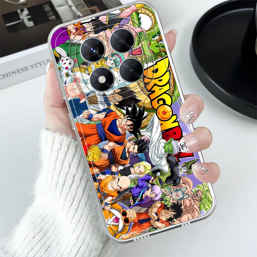 Fodral för Xiaomi Redmi Note 14 Pro Plus 13C 9 10 12S Note 13 10S 14C 11 A4 11S 12 Mjukt telefonfodral Tecknad Drakenboll Anime