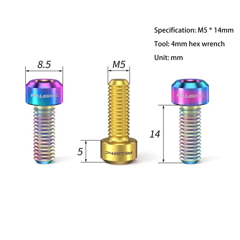 2Pcs M5 X 14Mm Titanium Bolts Brake Lever Screw For Bicycle Derailleur Thumb Shift Variable Speed Screws Cycling Parts