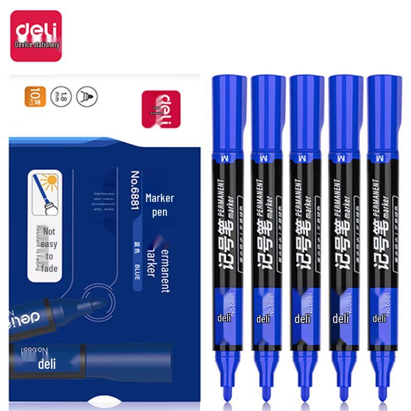 Deli 6881 Oil-Based Broad Tip Marker Pen