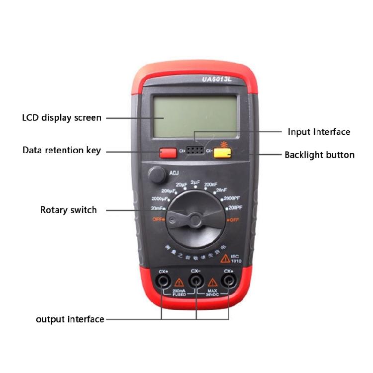 Electronic Capacitance Tester with Backlight LCD Screen ABS Multimeter for Clear Readings In Various Testing Environment