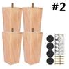 4Pcs Solid Wood Furniture Legs 6/15/10cm Wooden Sofa Legs Couch Bed Cabinet Table Chair Replacement Feet Square Foot Accessories