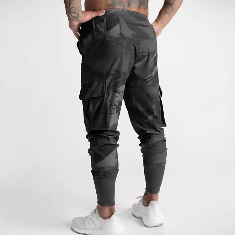 מכנסי קז'ואל לגברים אביב סתיו נוער ייבוש מהיר מכנסי ספורט מרובי כיסים הרזיה פה קטן לגברים מכנסיים לגברים