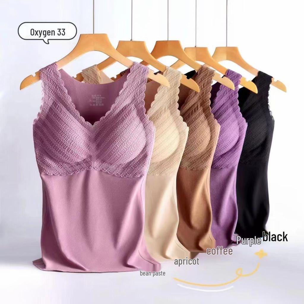 Sametová zimní teplá vesta: Dámská samoohřevná základní vrstva s hrudní vycpávkou