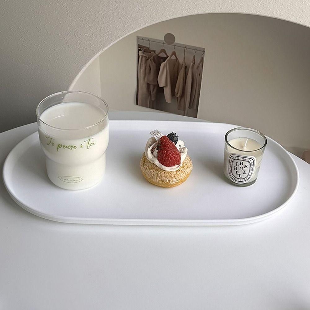 1Pcs Stackable Dessert Tray Oval Shaped Food Serving Tray Durable Fruit Plate for Home Kitchen