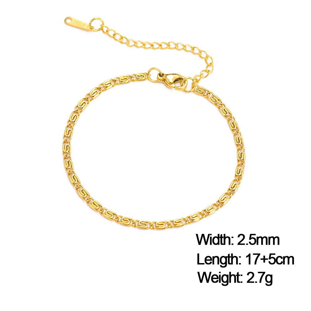 Stainless Steel Gold Color Bracelet Twist Figaro Cuban Chain Bracelets Women Trendy Minimalist Jewelry Gifts