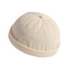 Men Corduroy Skullcap Brimless Hat Adjustable Hip Hop Rolled Cuff Beanie Cap Hat
