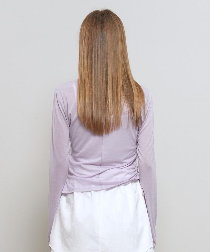 GENERALIDEA Shirred Long Sleeve T-Shirt [Lavender] / Gf2Lts517