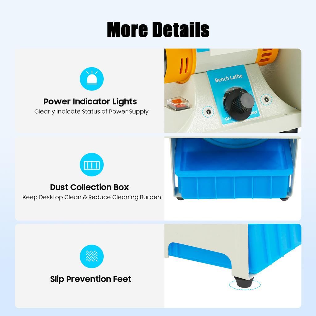 750W 6-Inch Multi-Function Table Saw, Variable Speed Jade Wood Cutting Machine for Grinding Polishing Drilling