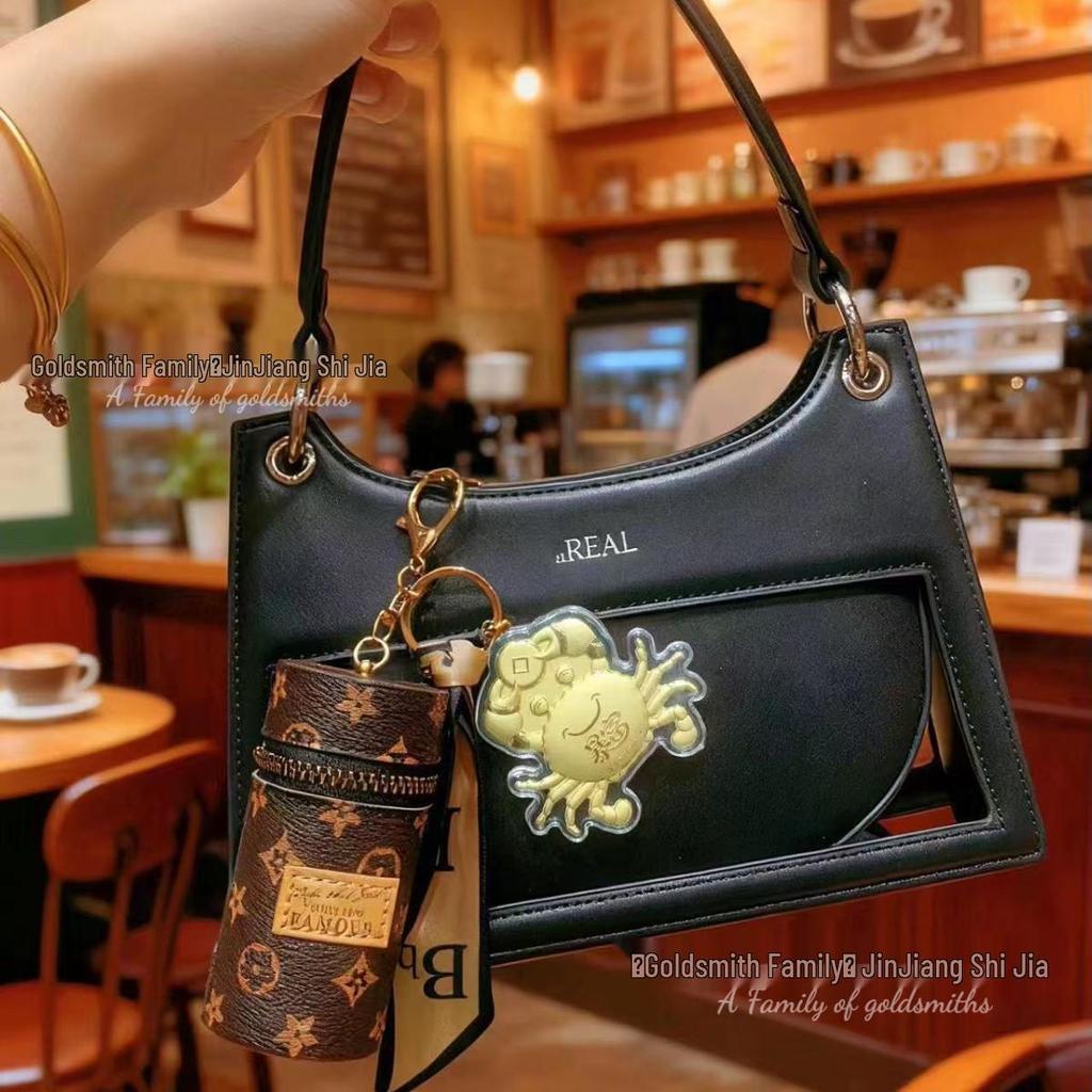 999 Pure Gold Money Keychain & Mobile Chain with Crab Bag Pendant for Girlfriend