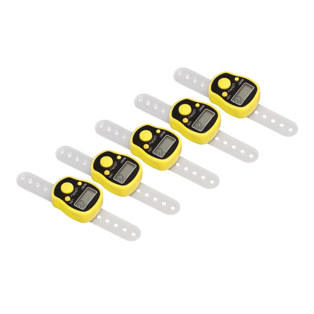 5PCS Finger Counter Adjustable Reset Button 5 Digit Number Hand Tally Counter for Prayer Religious Activities
