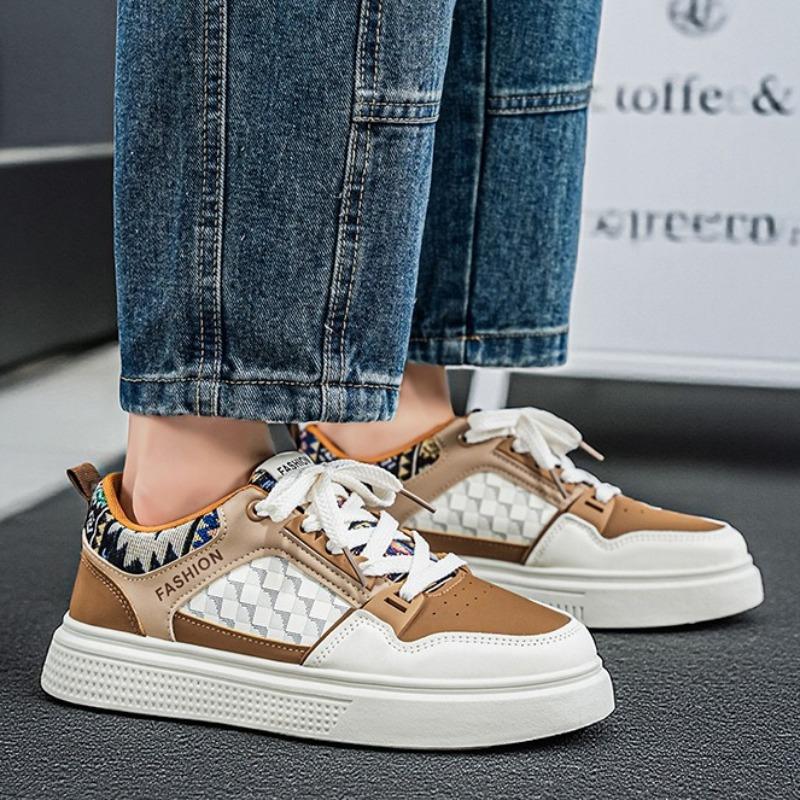 Men Soft Sole Breathable Skate Board Shoes, Student Daily Casual Athletic Sneakers