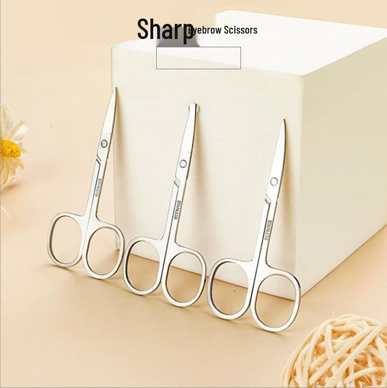 Eyebrow & Nose Hair Trimming Scissors Set for Men & Women - Makeup & Beauty Tool Kit
