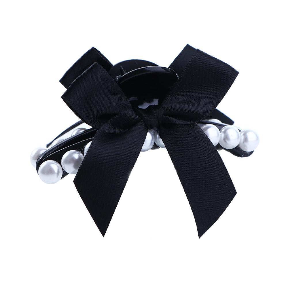 Pearl Rhinestone Headwear Korean Style Crab Clips Women Hair Clips Hair Accessories Bow Hair Claw