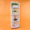 White Hollow Carved 4 Tier Corner Shelf Bookcase Display  Cosmetic Storage Bathroom Shelving