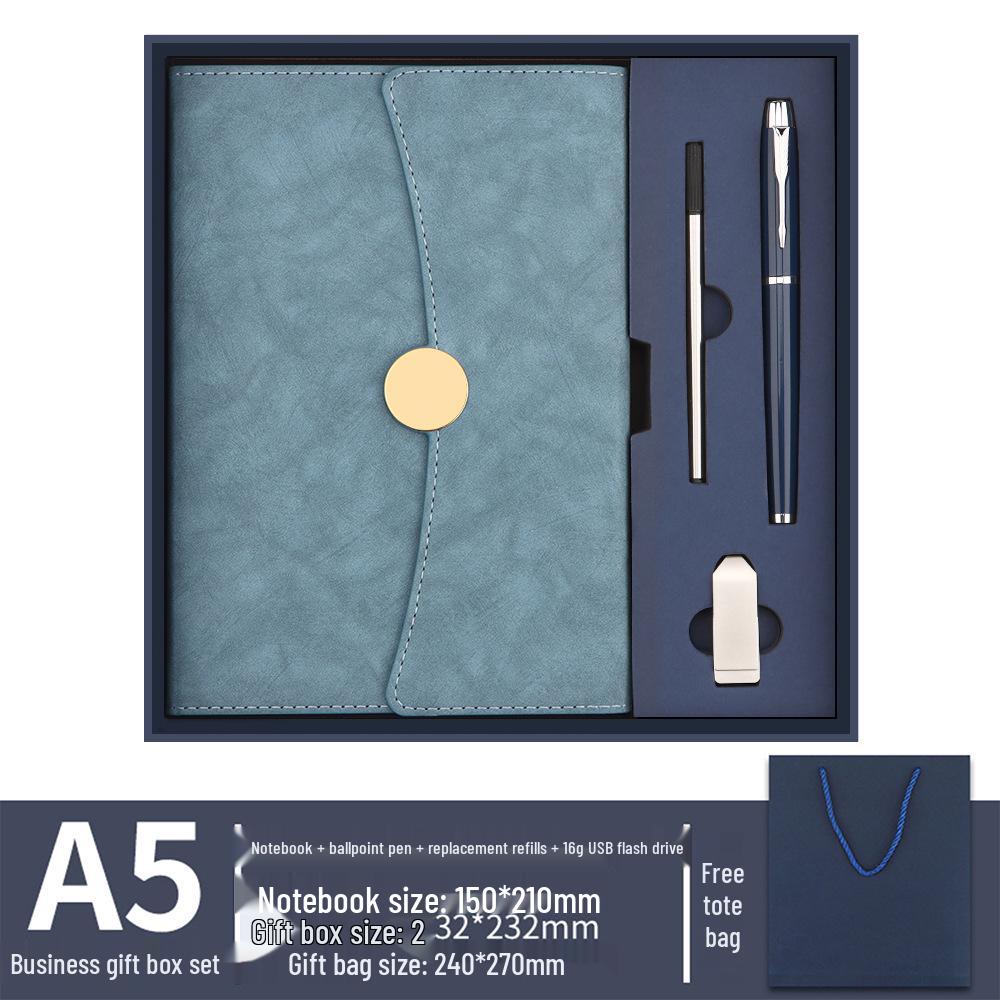 High-Grade Three-Fold Diary Notebook Gift Set with Custom Logo Printing