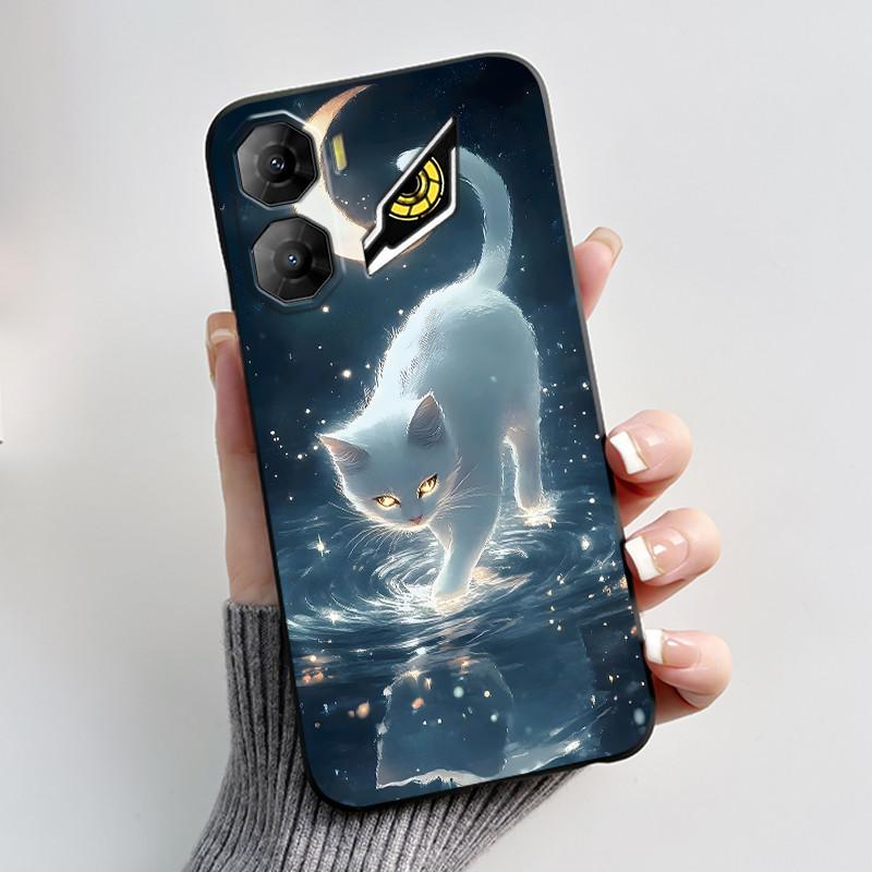 Custodia per Telefono Per ZTE Nubia Neo 3 5G Z2464N Custodia Estetica Moda Gatto Carino Cartone Animato Nero Morbido TPU Silicone Copertura Protettiva Completa