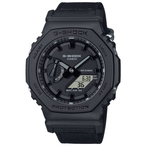 

Casio G-Shock Utility Black Series Watch with Cross Band, CORDURA Eco Fabric, GA-2100BCE-1AJF, Men s, Black