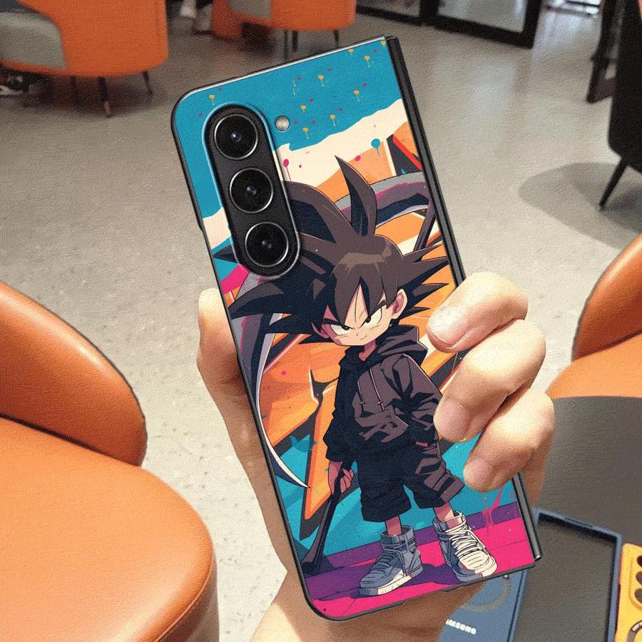Case for Samsung Galaxy Z Fold 7 6 5 4 3 ZFold3 ZFold7 ZFold4 ZFold6 ZFold5 Back Phone Cover Dragon Ball Graffiti Goku