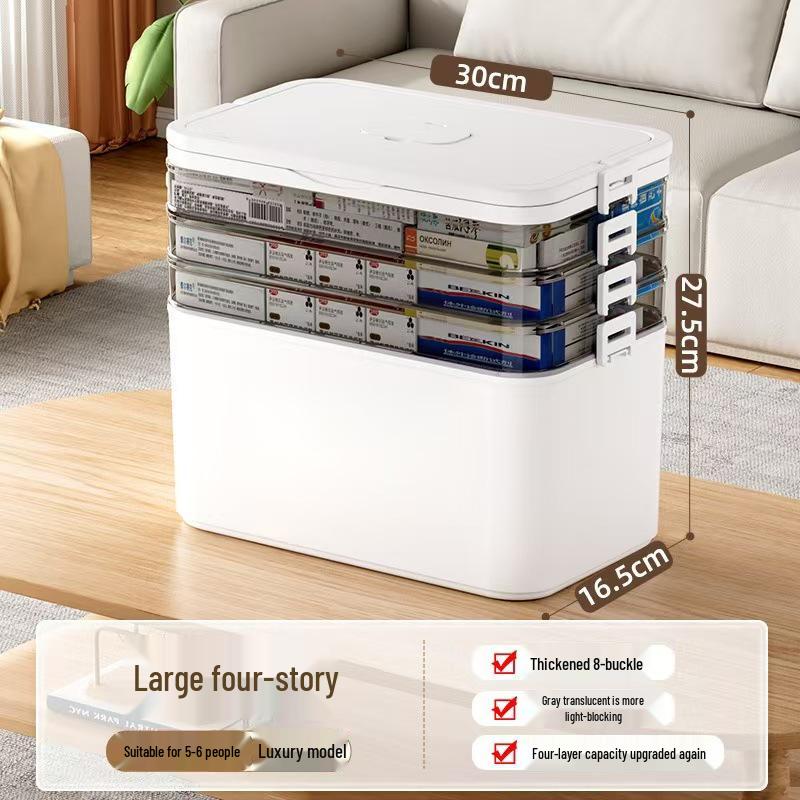 Tragbare Mehrschichtige Medikamentenbox: Haushalt Notfall Erste Hilfe Aufbewahrungsset