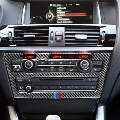 Adesivo de acabamento para painel de controle central de carro em fibra de carbono para BMW F25 X3 2011-2017 F26 X4 2014-2017