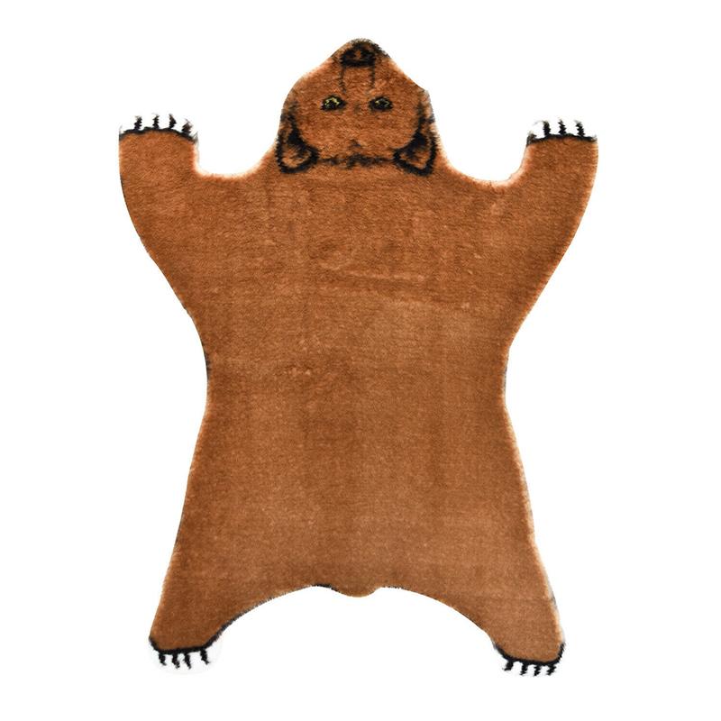 Nordic Style Cute Animal Printed Rug Panda Leopard Tiger Giraffe Lion Shape Faux Skin Carpet Plush Antiskid Carpet