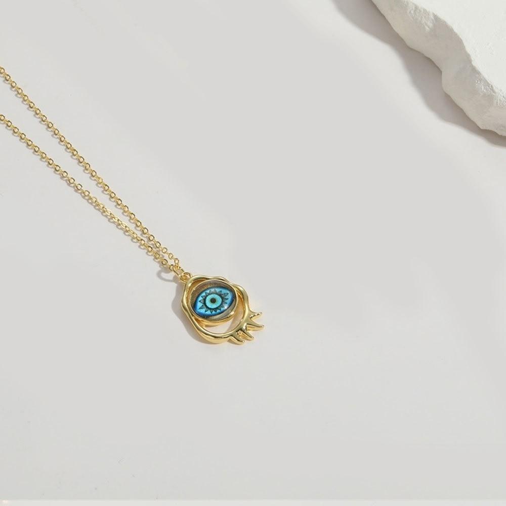 Pendant Glaze Luxury Necklace Copper Resin Banquet Clothes Neck Chain Devil's Eye Necklace  Girls