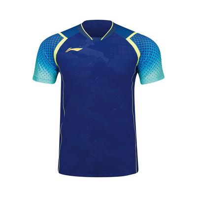 Li Ning Table Tennis Series Champion Edition Short Sleeve T-Shirt Unisex Tops Light-Blue AAYU039-3