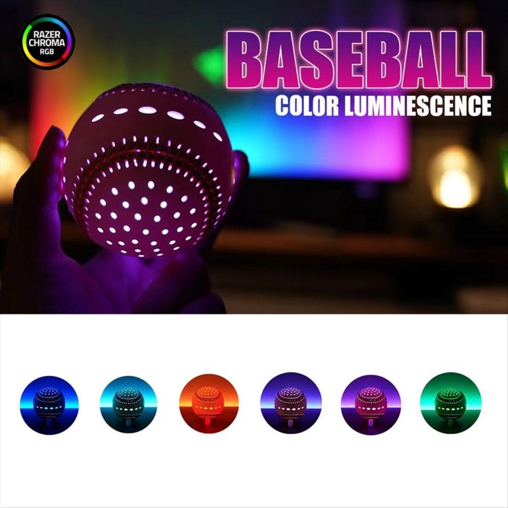 

2 Shining Modes Glow Baseball Toy 6 Colors Simulation Baseball Toy LED Glow Baseball Kindergarten RGB