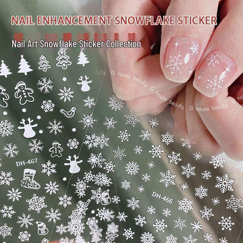 Weiße Schneeflocken Nail Art Sticker für Weihnachten & Neujahr