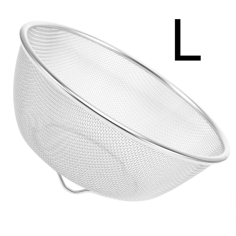 Stainless Steel Colander Strainer Basket Rice Vegetable  Fruits Clean Fine Sieve Drain Basket Kitchen Perforated Mesh Colander