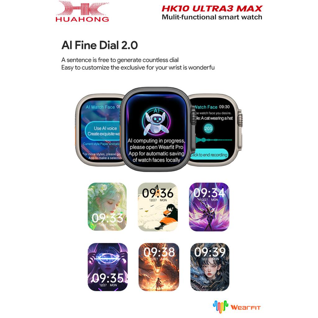 2025 HK10 ULTRA 3 MAX Smartwatch HD AMOLED Bluetooth Anruf Netzwerk Chat Roboter Uhr NFC Kompass Smart Watch Männer Frauen