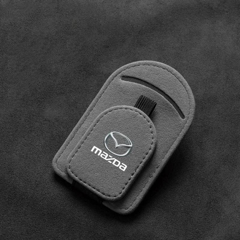 2025 Heißer Auto-Sonnenschutz Multi-Funktionale Aufbewahrungstasche Brillenclip für Mazda 3 6 RX8 RX7 Axela Atenza MX5 CX9 CX3 CX5 CX7 323 626