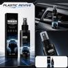 Car Plastic Spray 100ml - Rubber and Plastic Cleaner & Conditioner for Faded Interior Trim, Restores Black