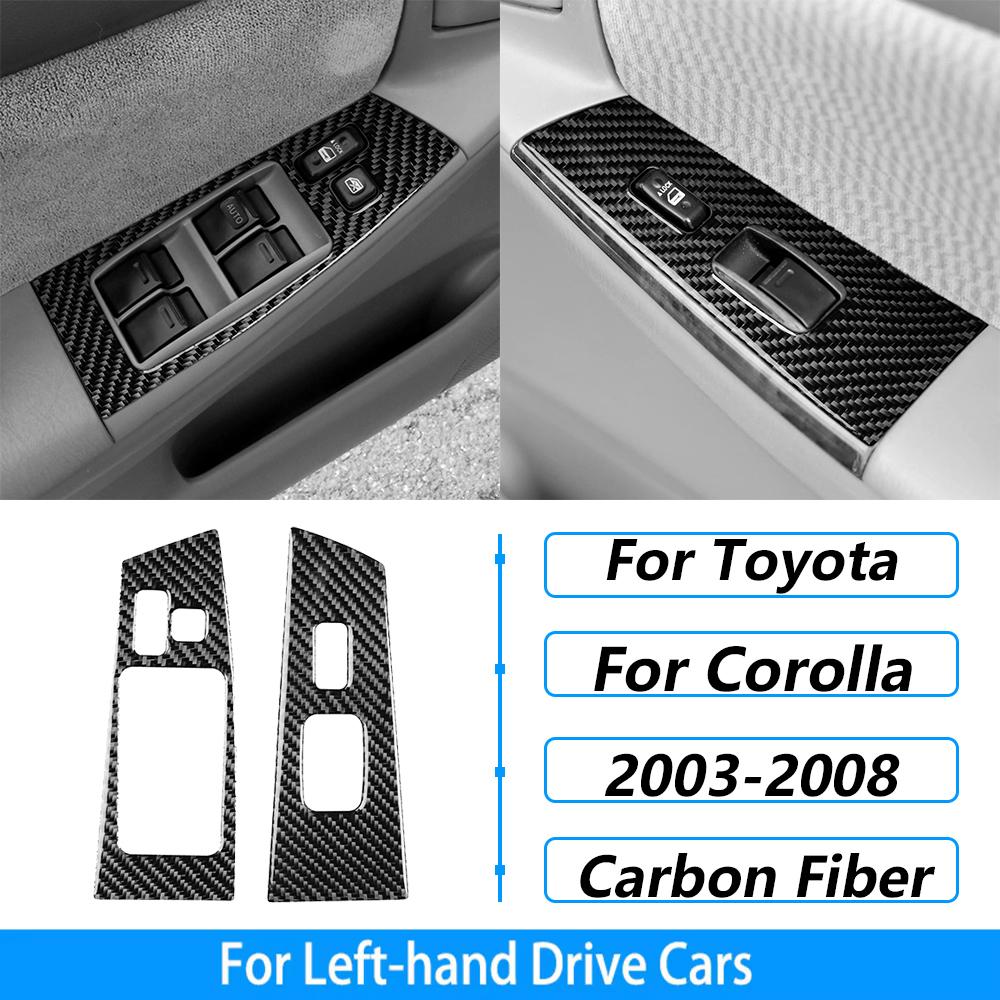 For Toyota Corolla 2003-2008 Carbon Fiber Central Control Gear Shift Air Vent AC CD Window Lift Trim Set Car Accessories Sticker