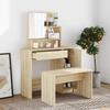 VidaXL Vanity Set Makeup Table Stool Vanity Table Bedroom Furniture Interior Oak 3114149