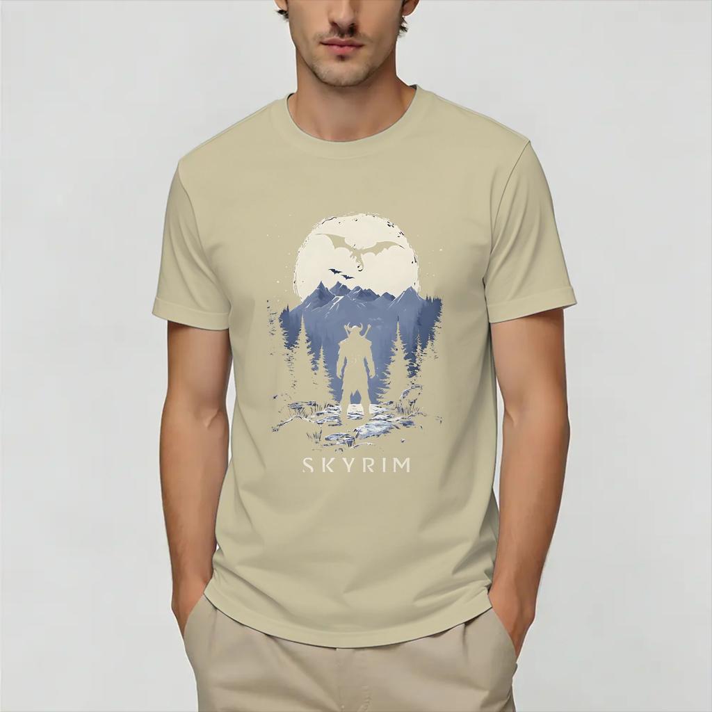 Humor Skyrim You are Finally Awake TShirts for Unisex Crewneck Pure Cotton T Shirts Short Sleeve Tees Summer Clothing