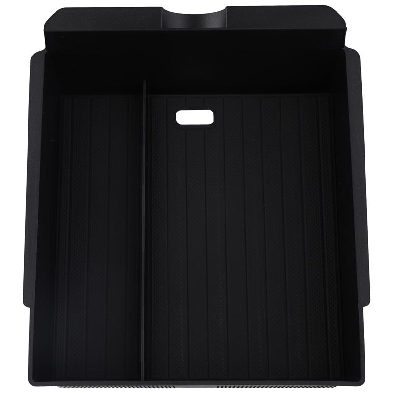 A58X-For Tesla Model Y Juniper 2025 ABS Center Console Organizer Tray Armrest Storage Box Car Accessories ABS Material чёрный