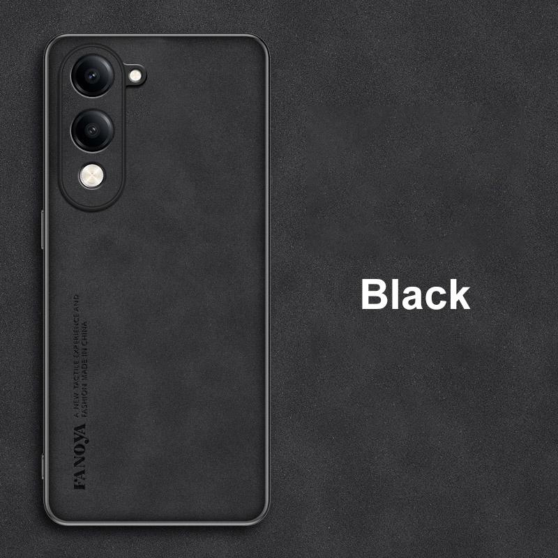 For Vivo Y04 4G Case Luxury PU Leather Phone Case For Vivo Y29S 5G Back Cover Matte Silicone Shockproof Full Protection Coque