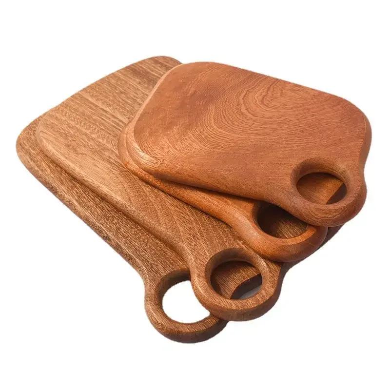 1pc Solid Wood Ebony Cutting Block Multifunctional Kitchen Tray Steak Fruit Bread Cutting Board Household Food Serving Tool