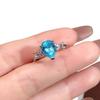 Exquisite Sea Blue Pear-Shaped Gemstone Ring for Women - Luxury, Brilliant, Niche Design