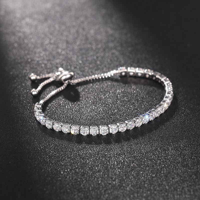 Luxury Jewelry Cubic Zircon Ice Cut Adjustable Chain Bracelet Square Tennis Bracelet for Men Women Unisex