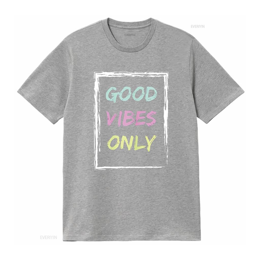 Women Tops Good Vibe Only Be Positive Inspirational Quote Short Seelve T Shirt vintage Washed Versatile Breathable Casual