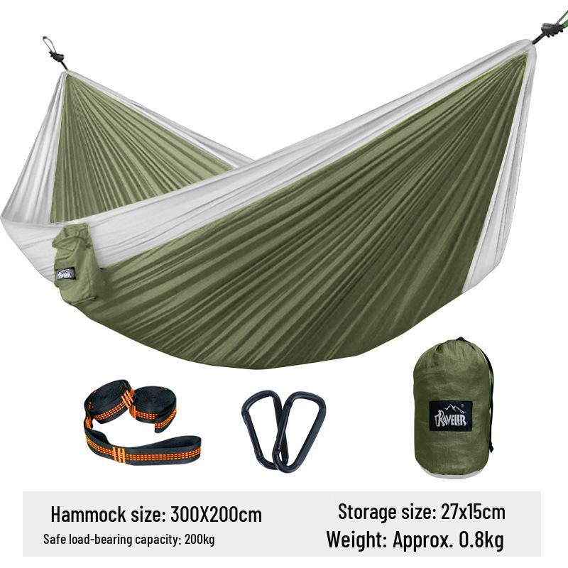 Outdoor Camping Parachute Nylon Double Hammock - Oversized and Colorful