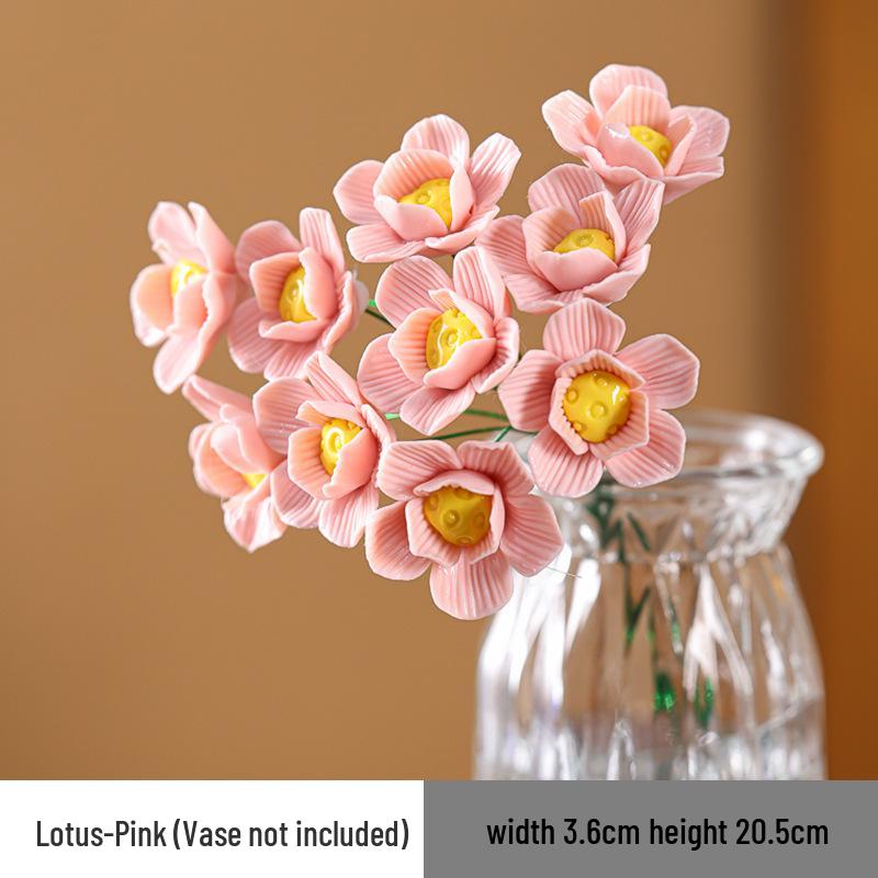 Traditional Jingdezhen Peony Ceramic Vase - Eternal Flower Simulation Decoration
